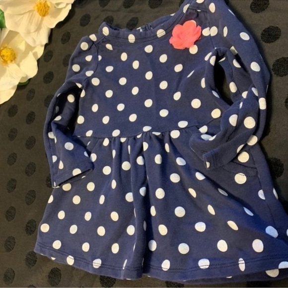 Circo Other - Circo Polka Dot Blue Kids Dress with Flower Accent 2T